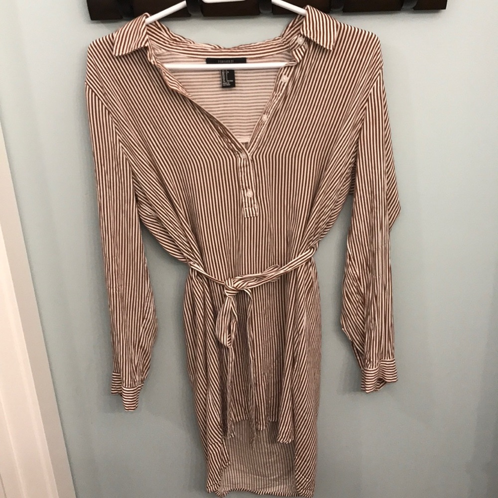 Silky stripped t shirt dress